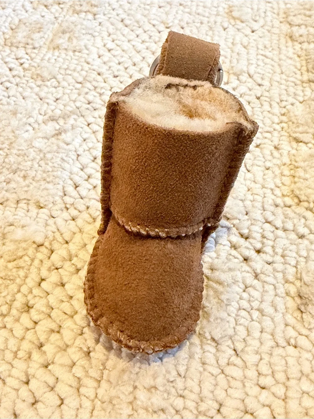 UGG Australia Chestnut Suede Boot Keychain Accessory